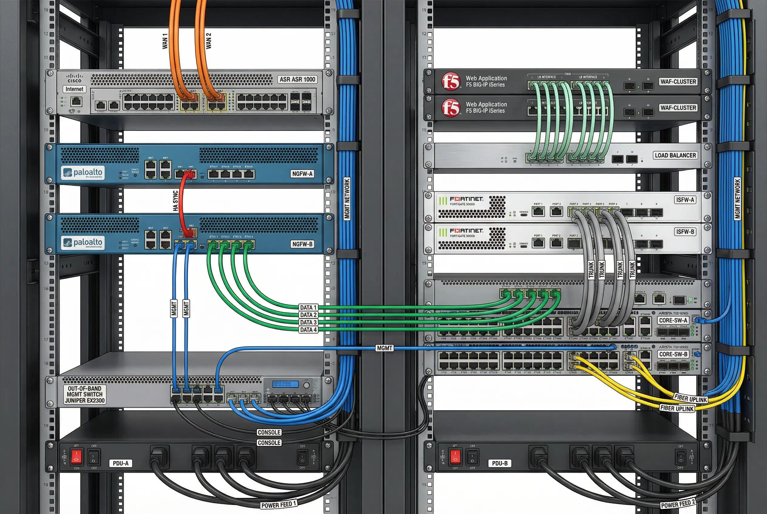 Physical Device Wiring and Connection Diagram